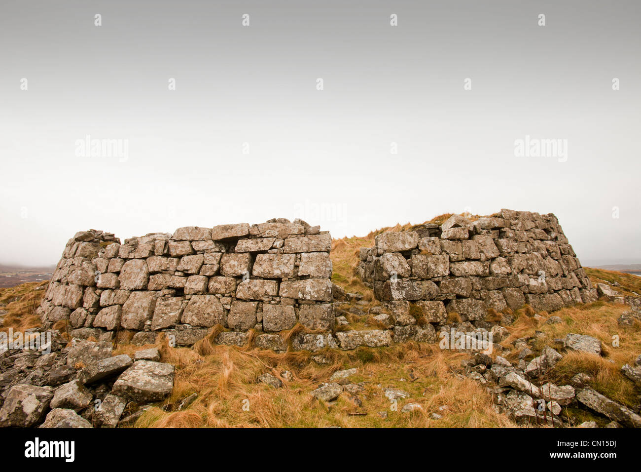 Ardtreck broch on Ardtreck Point near Portnalong, Isle of Skye, Scotland, UK. Stock Photo