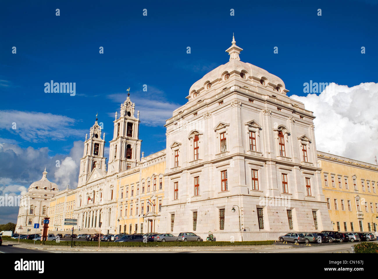 Convent of Mafra, Mafra National Palace and Convent in Portugal. Belonged to the Franciscan order. Baroque building. Stock Photo