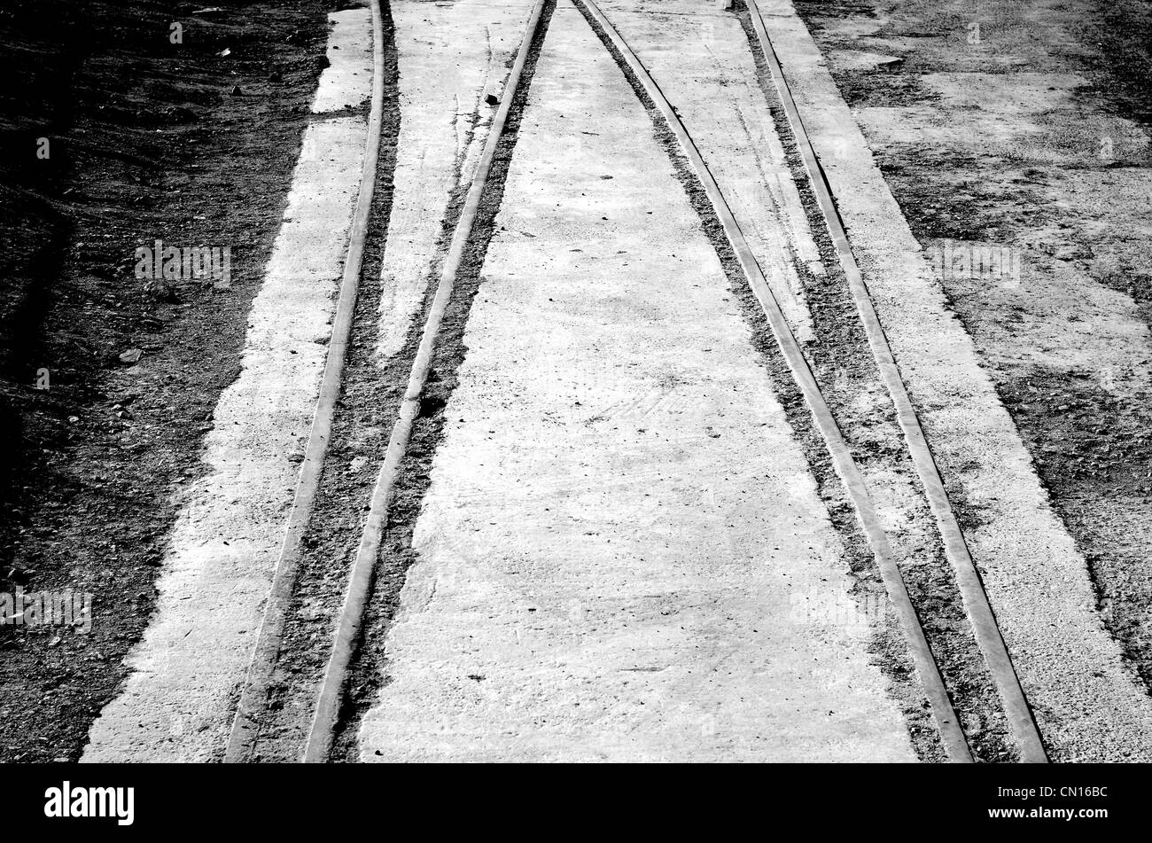 old rail track on a heritage site Cornwall UK Stock Photo Alamy
