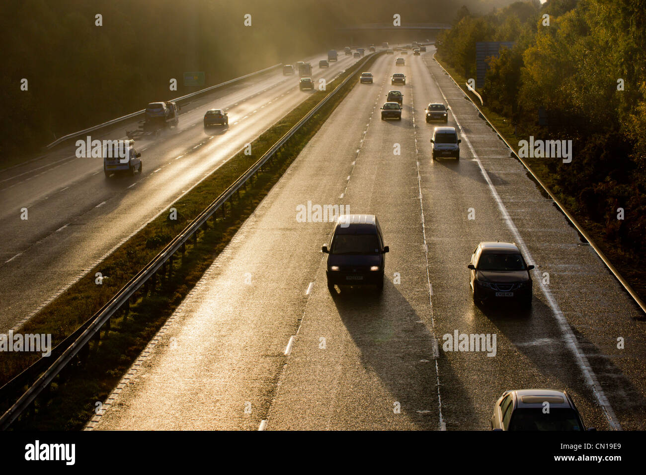UK, England, Motorway A3 daylight Stock Photo