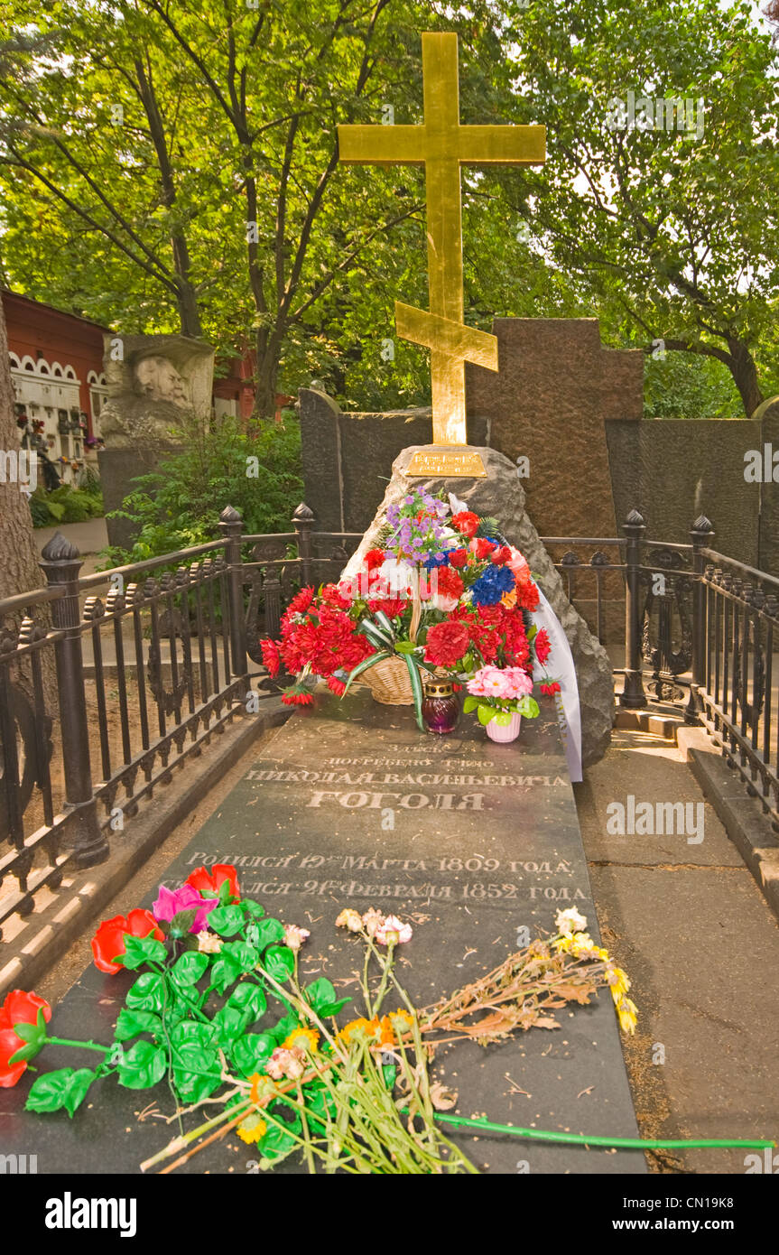 RUSSIA Moscow Novodevichy Cemetery Tomb of the Writer Gogol Stock Photo