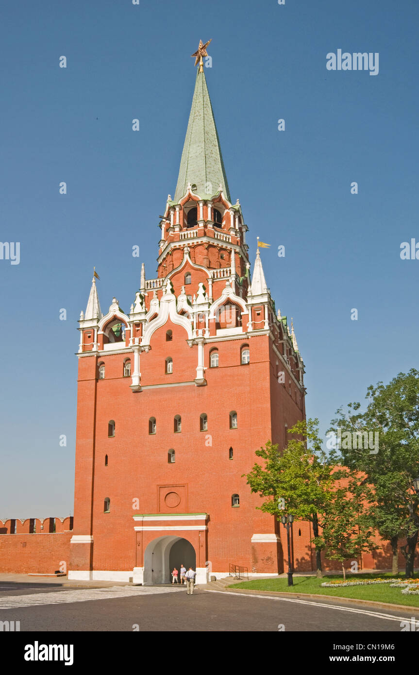 RUSSIA Moscow The Kremlin Troitskaya (Trinity) Tower Stock Photo