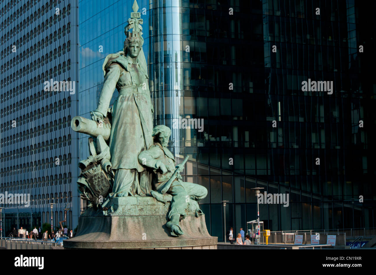 France, Paris, La Defense statue Stock Photo