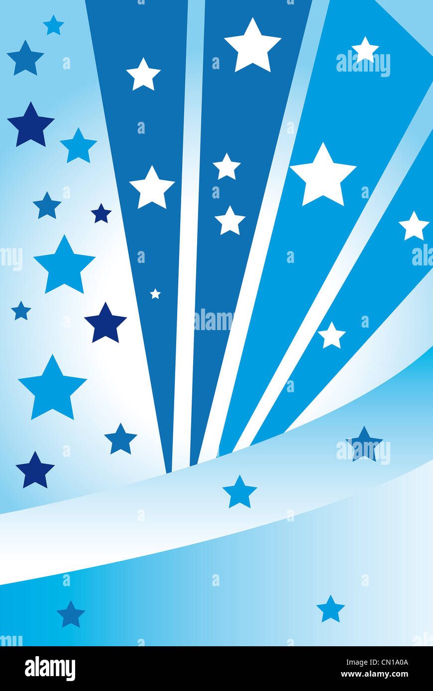 Vector illustration of abstract blue background with white stars Stock ...