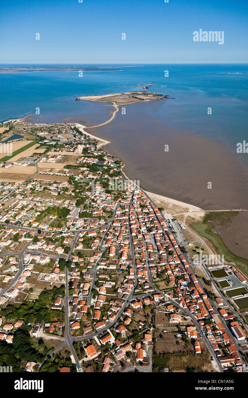 France, Charente Maritime, Port des Barques and l'Ile Madame (aerial view  Stock Photo - Alamy