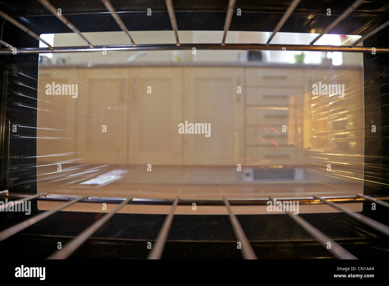 Looking out from inside an oven Stock Photo Alamy