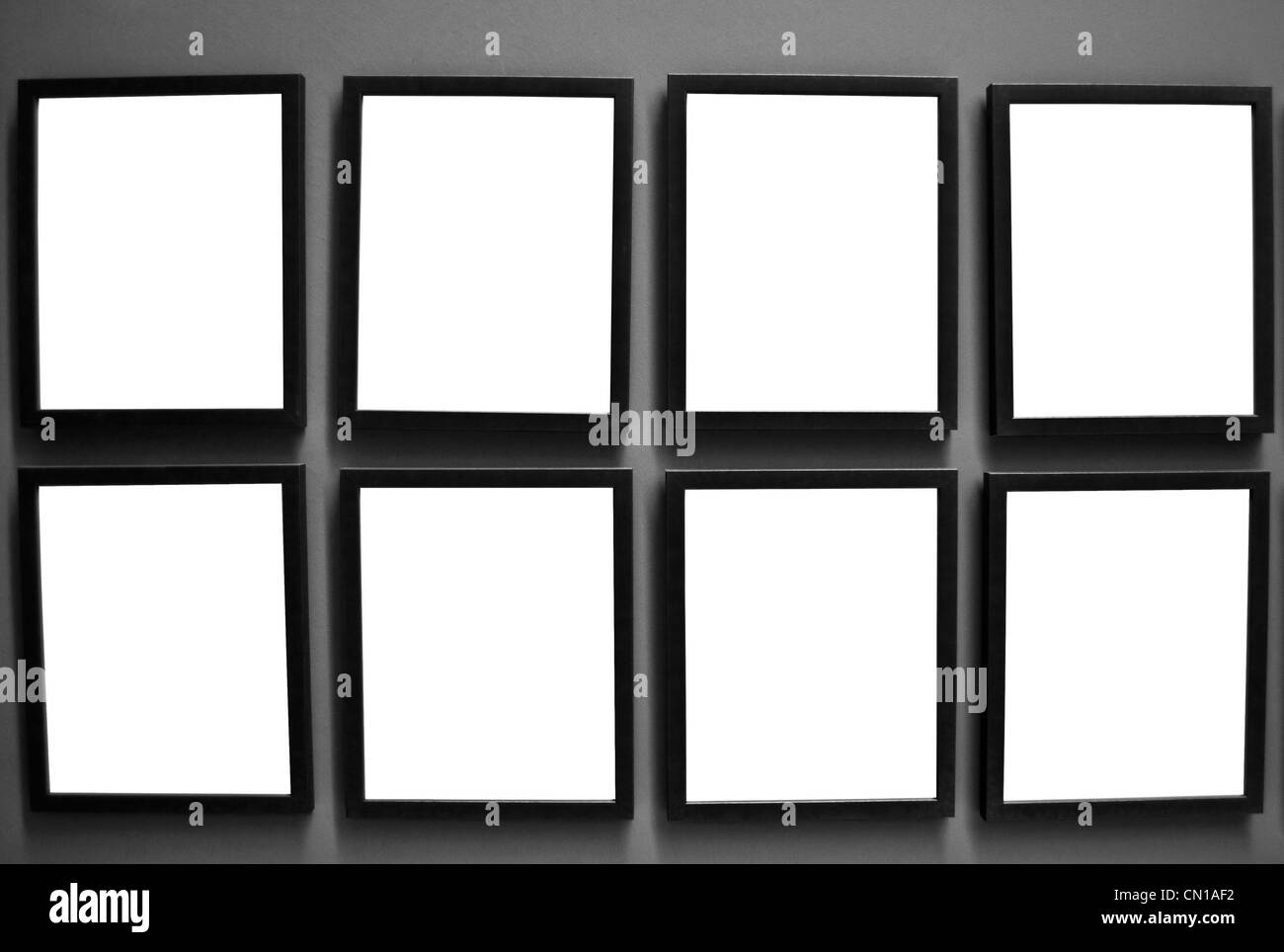 Photo frames on wall Stock Photo Alamy