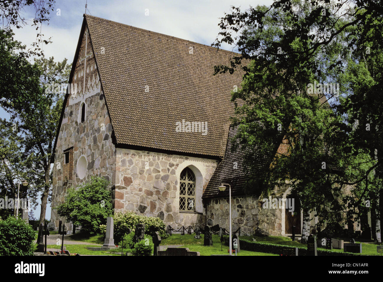 15th Century medieval Vanaja Church, Hameenlinna, Finland Stock Photo