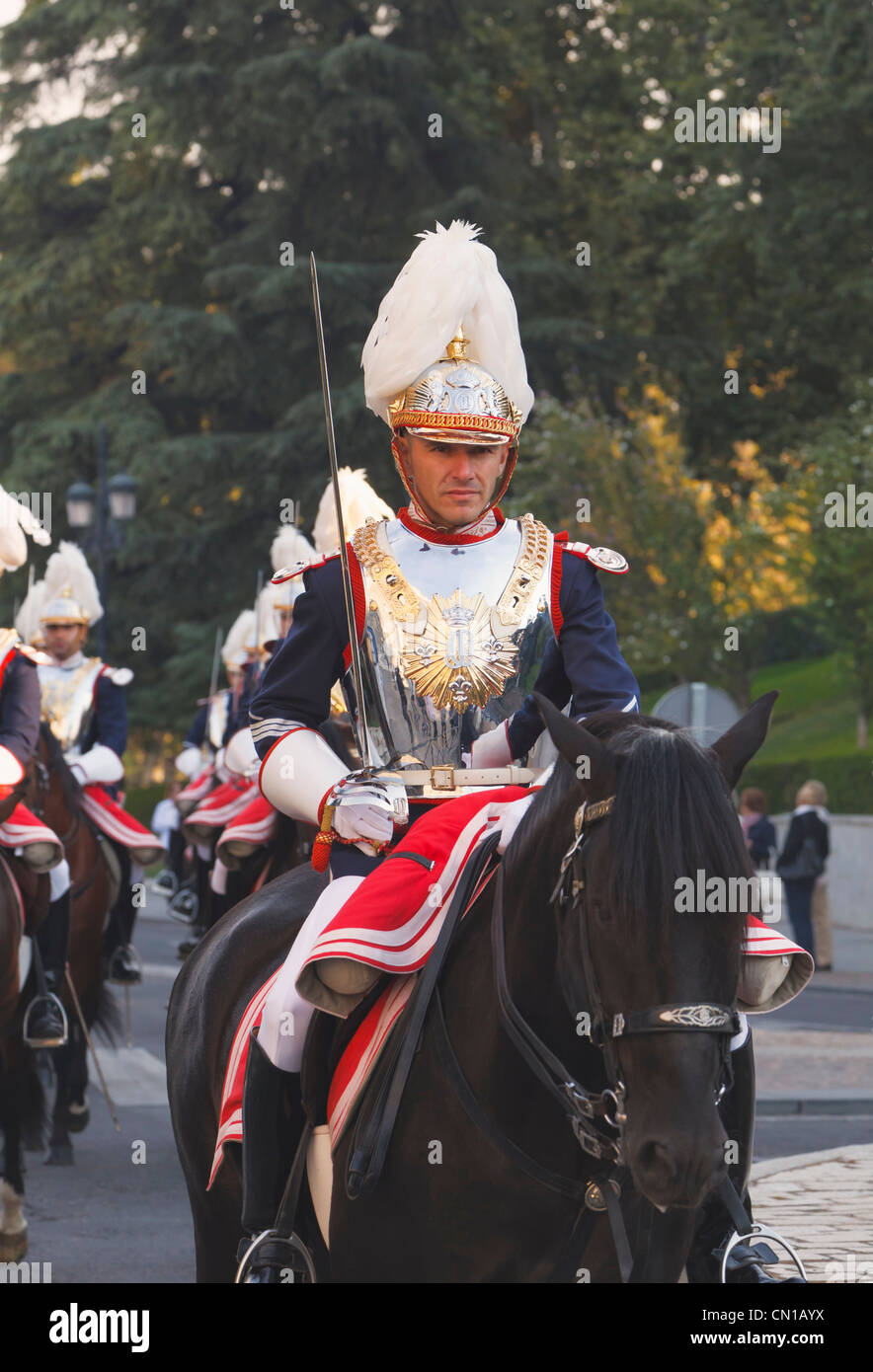 Madrid, Spain. Coraceros de la Guardia Real. Cuirassiers of the Royal