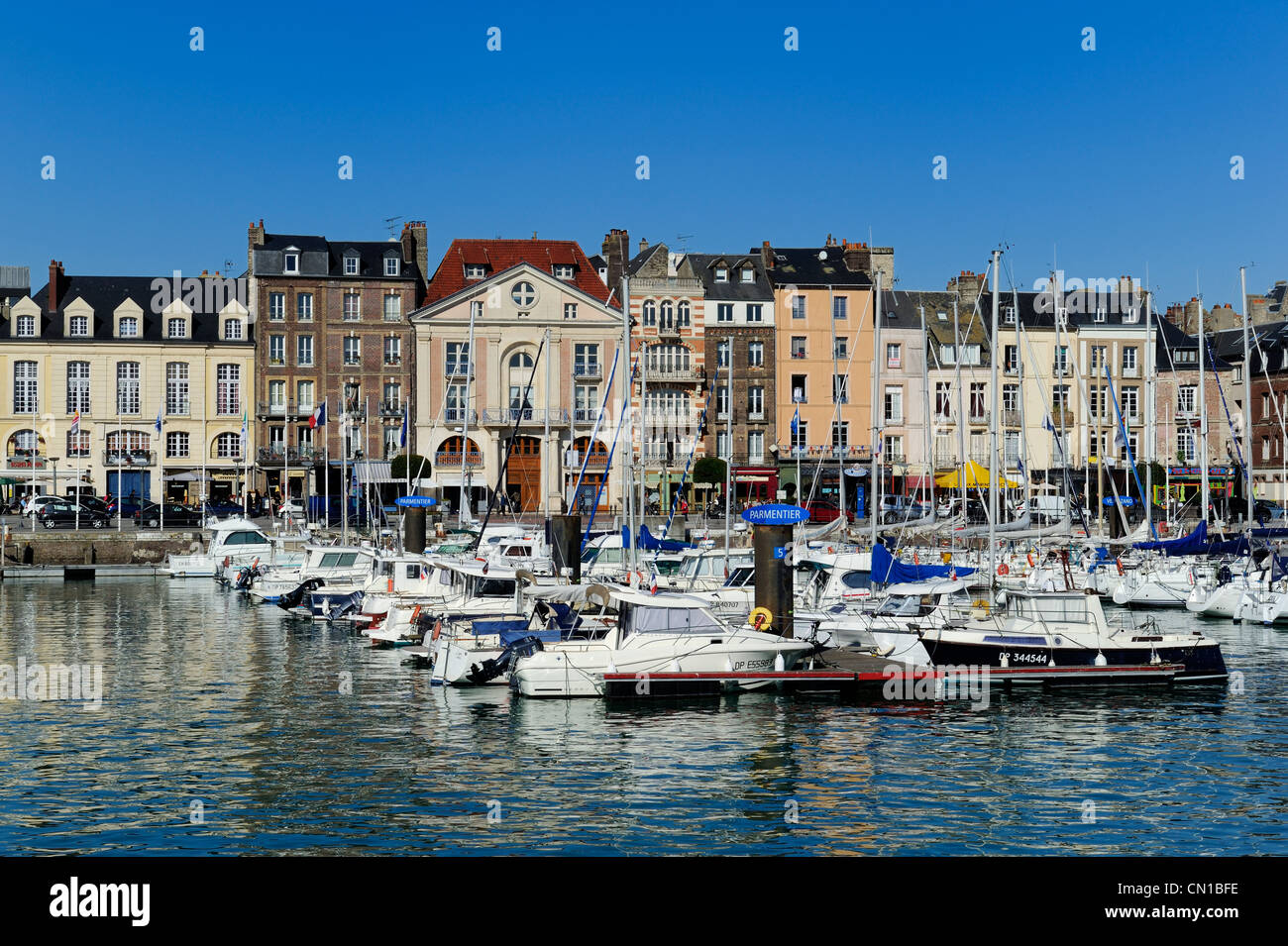 France, Seine Maritime, Dieppe, the harbour and the Quai Henri IV Stock ...