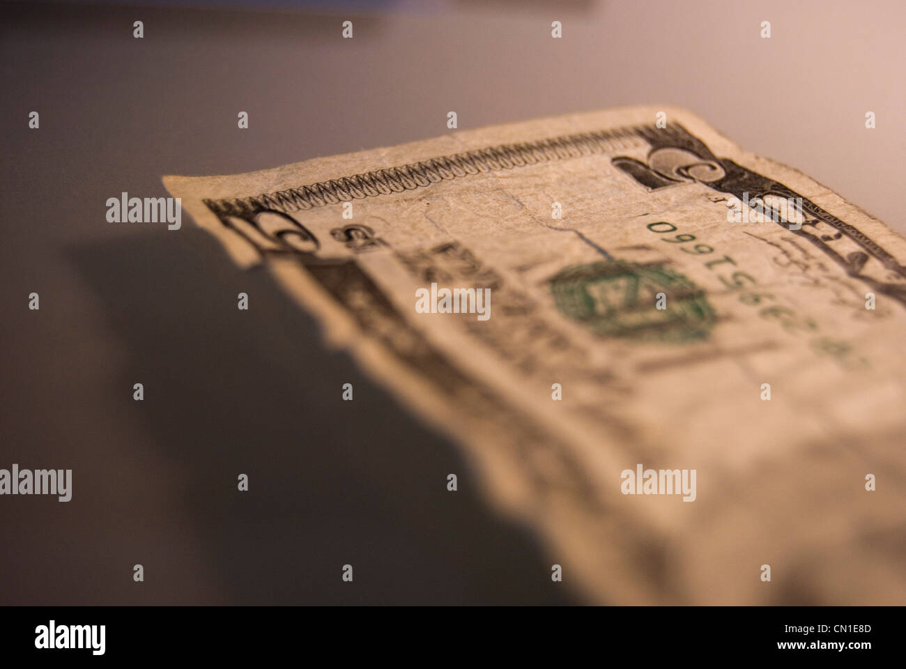 Five Dollar Bill Close-up Stock Photo