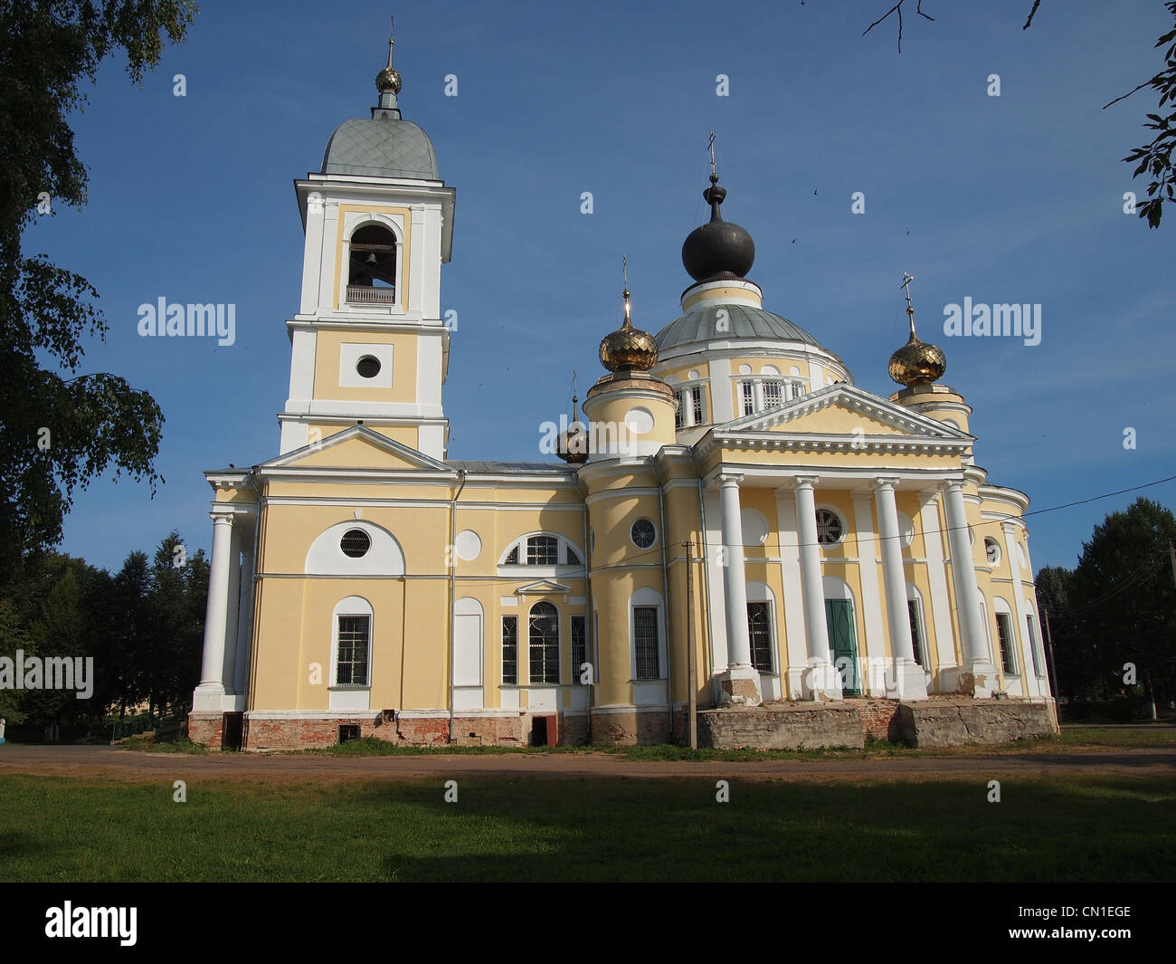 Assumption Cathedral in Myshkin, the City of Mice at the River Volga, Russia Stock Photo