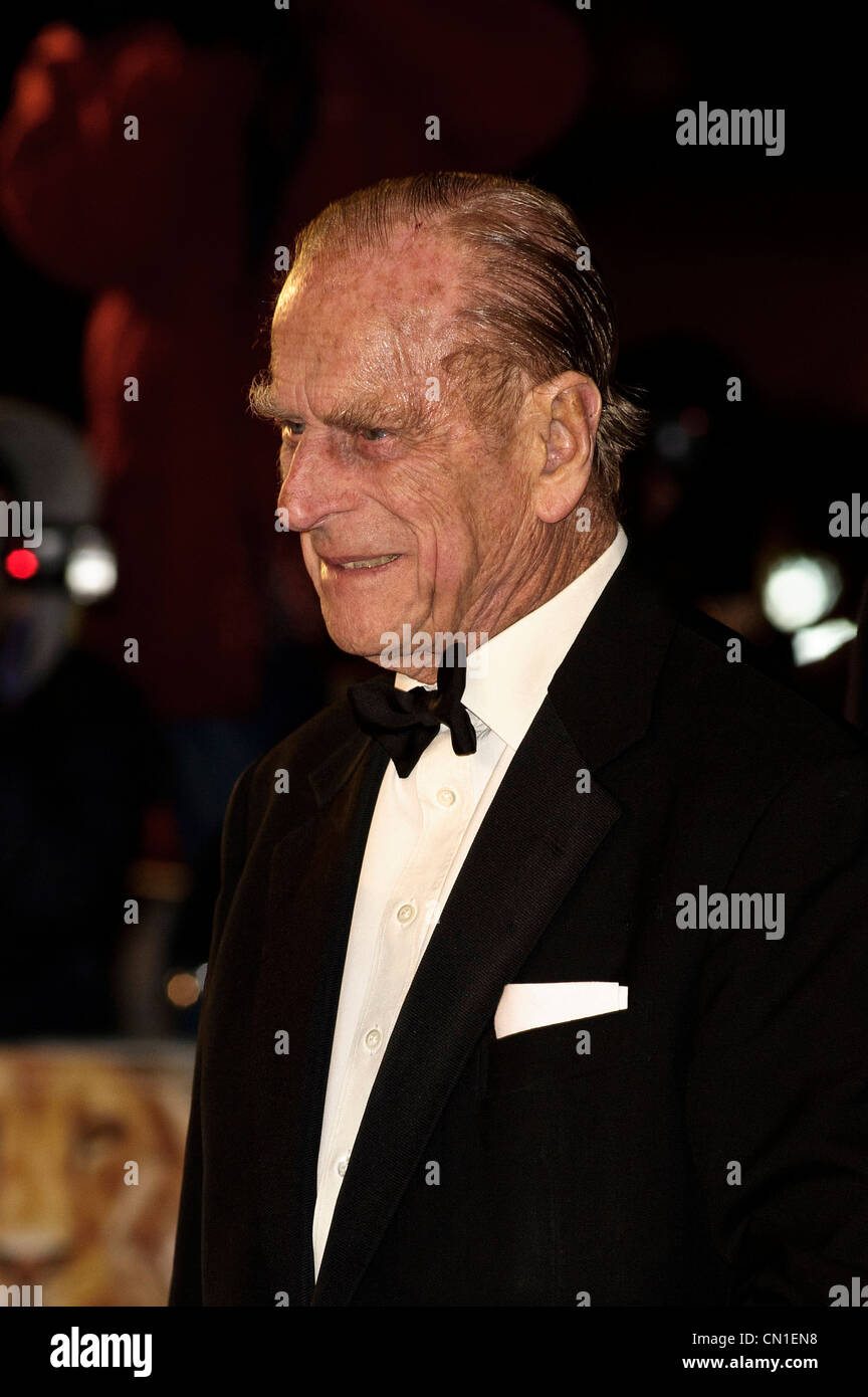 30/11/2010 HRH Prince Philip attends the World Premiere and Royal Film Performance of The Cronicles of Narnia: The Voyage of The Dawn Treader at  Leicester Square, London, 30 November 2010. Picture credit should read: Julie Edwards Stock Photo