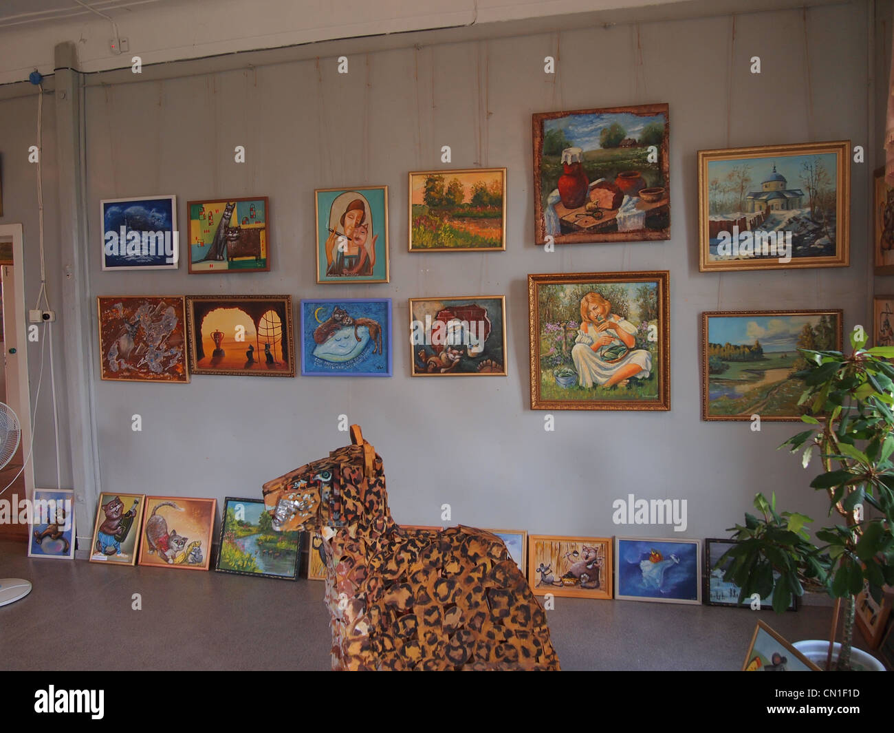 Small Art Gallery in Myshkin, the City of Mice at the River Volga, Russia Stock Photo