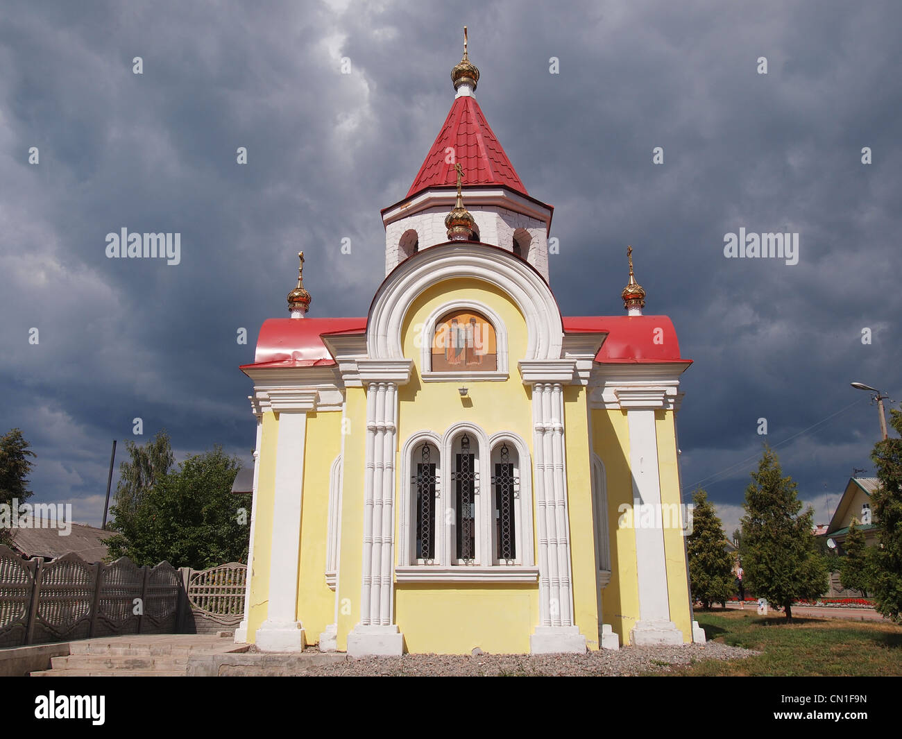Small Church in Myshkin, the City of Mice at the River Volga, Russia Stock Photo