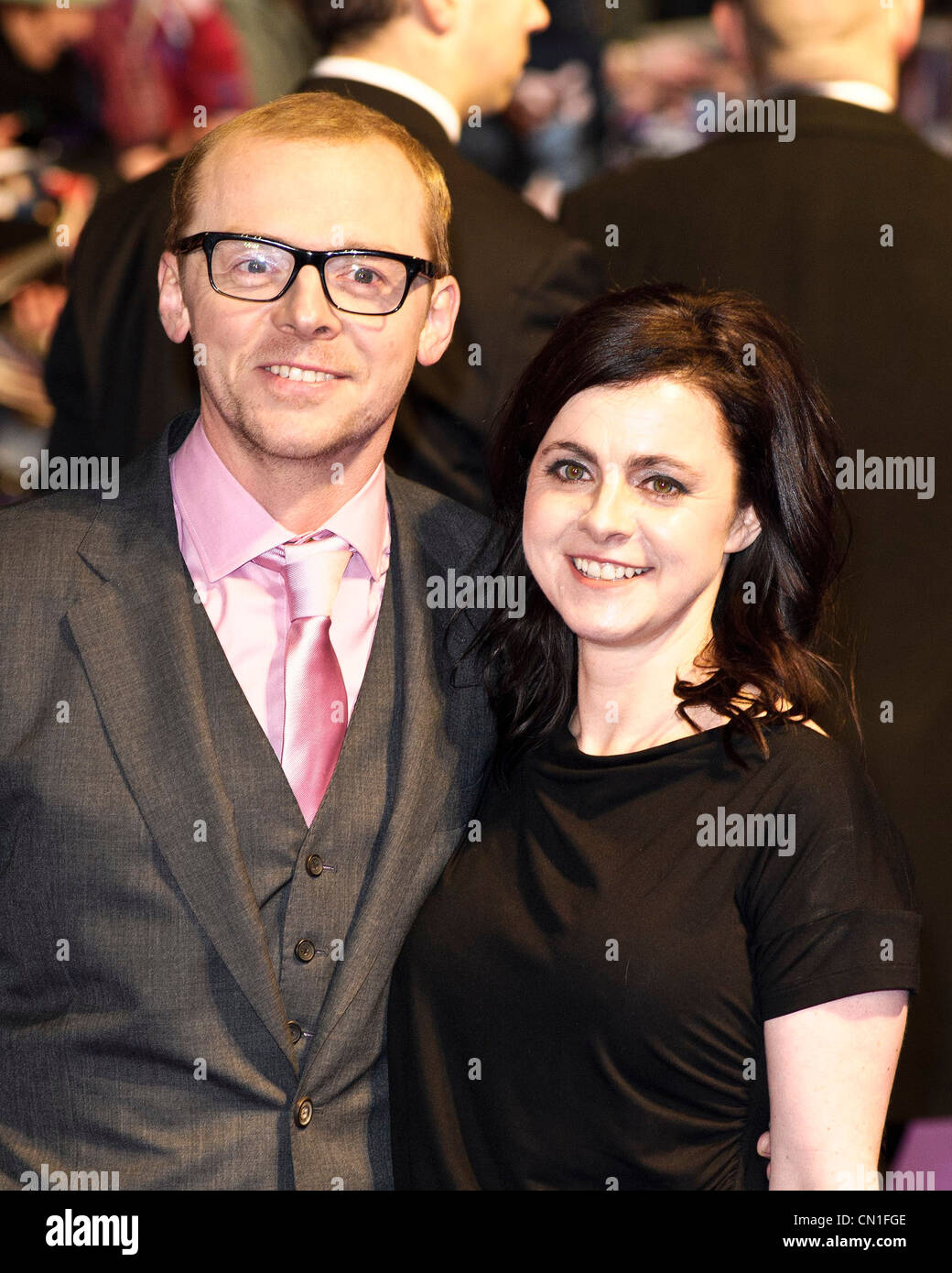 Simon Pegg attends the World premiere of 'Paul' at The Empire, Leicester Square, London, 7th February 2011. Picture by Julie Edwards Stock Photo