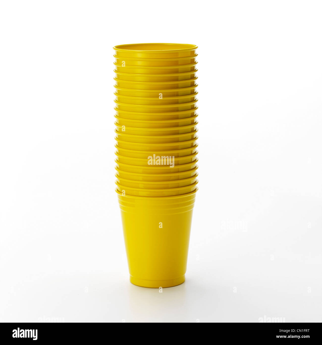 Download Stack Of Yellow Plastic Cups Stock Photo Alamy PSD Mockup Templates