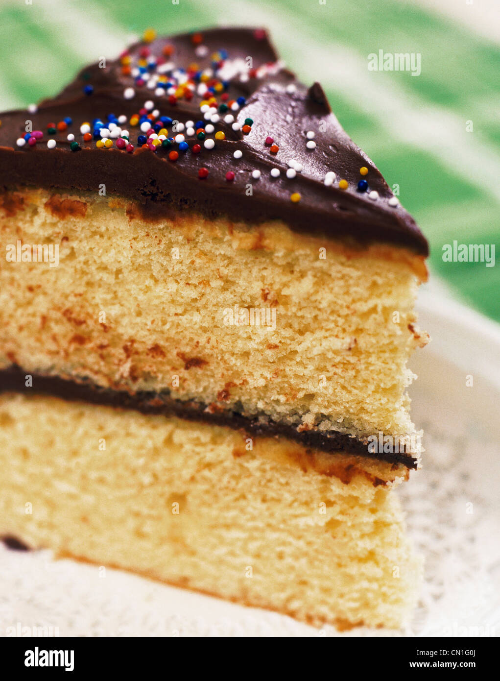 Layer Cake with Chocolate Frosting Stock Photo
