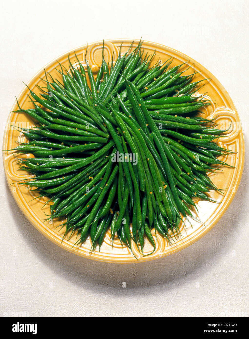 Plate of Cooked String Beans Stock Photo - Alamy