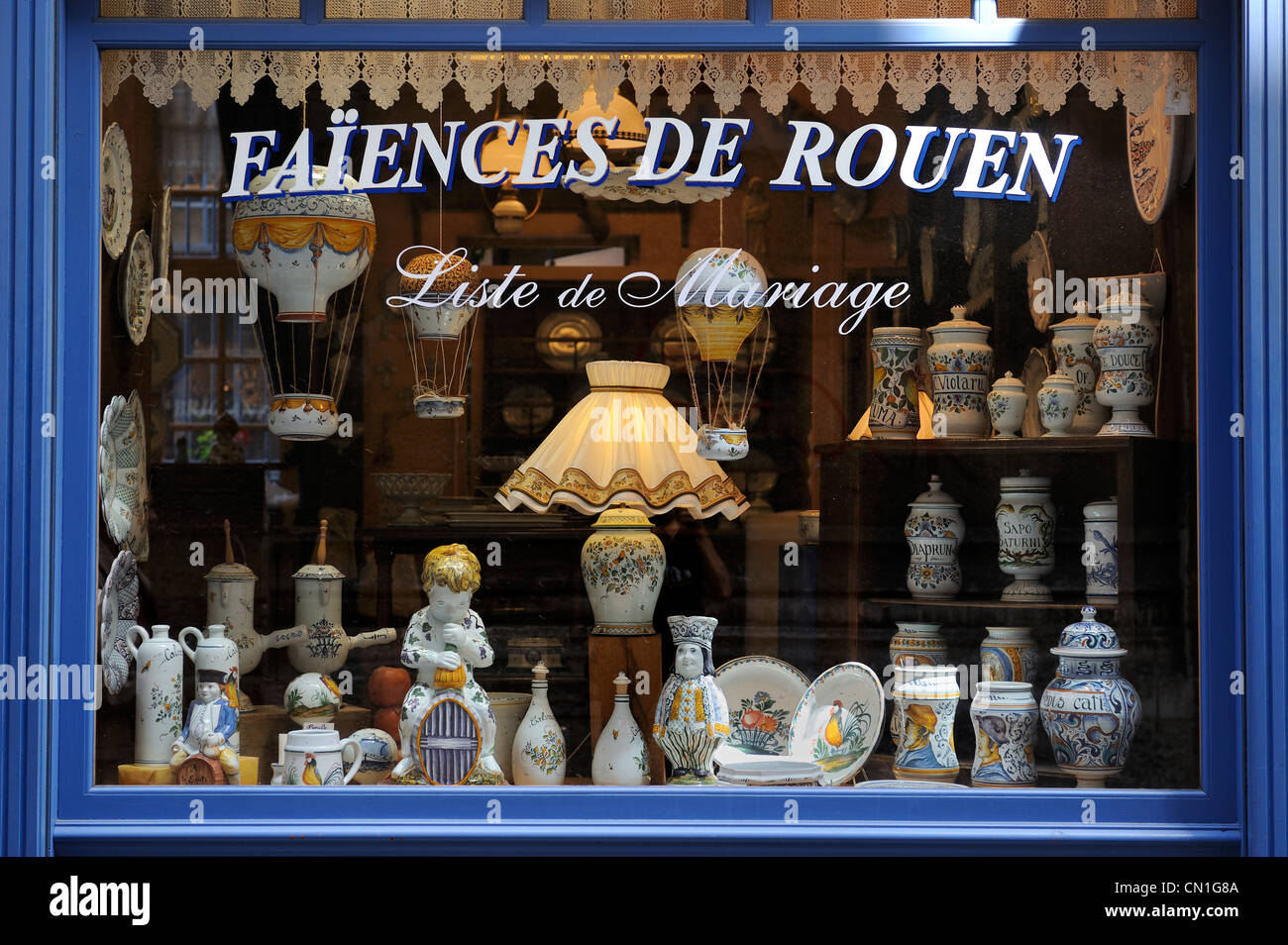 France, Seine Maritime, Rouen, the manufacturer the Faïences Saint Romain in the Saint Romain street Stock Photo