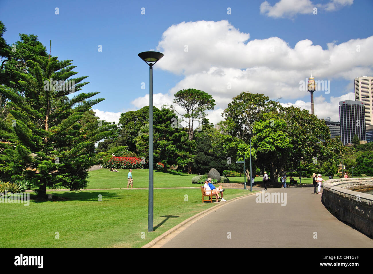 Walkway by Royal Botanic Gardens, Farm Cove, Sydney, New South Wales, Australia Stock Photo