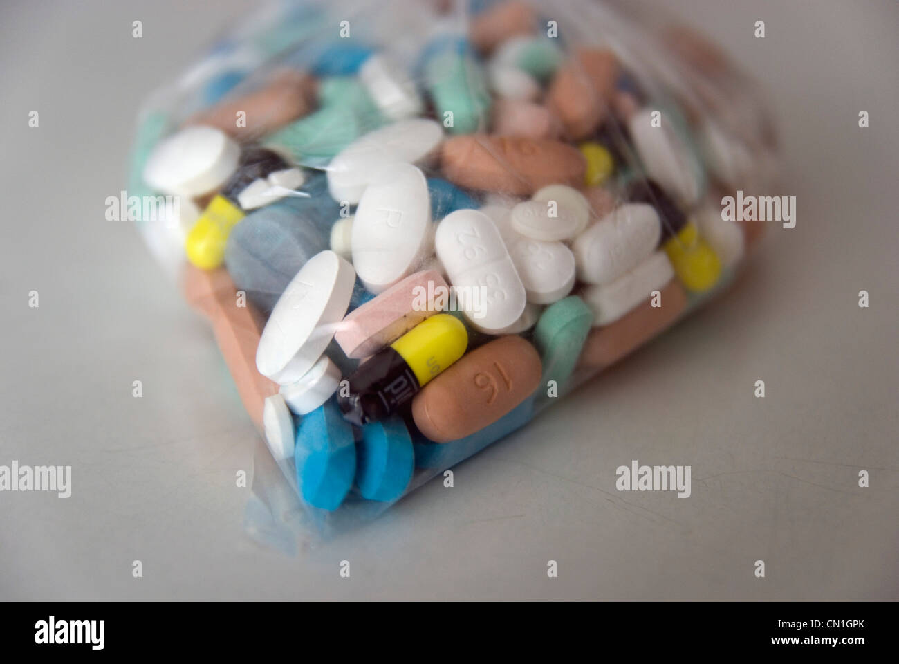 Assorted Pills in Plastic Bag Stock Photo Alamy