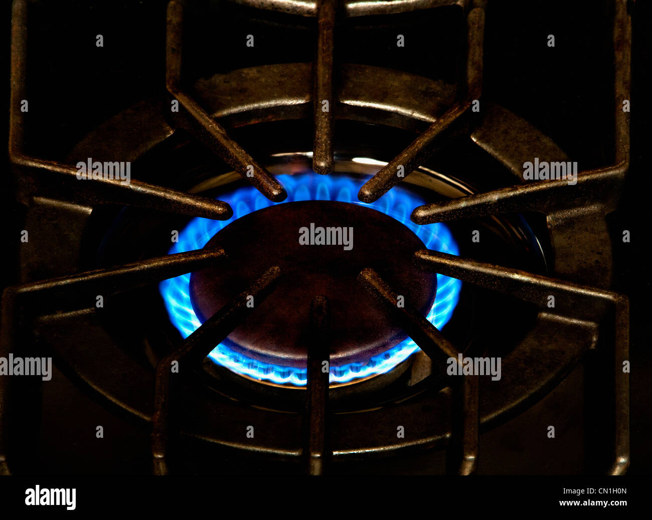 Stove Top Gas Flame Stock Photo Alamy