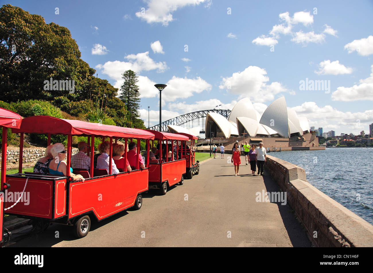 'Choo Choo Express' tourist train at Royal Botanic Gardens, Farm Cove, Sydney, New South Wales, Australia Stock Photo