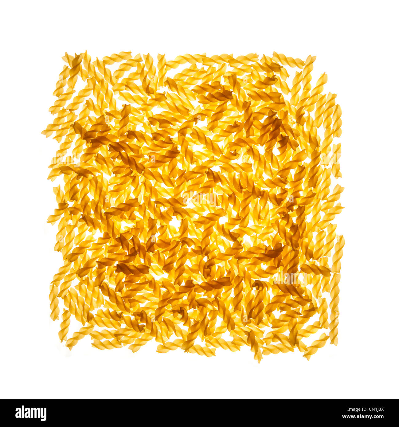 Fusilli Noodles Arranged in Square Shape Stock Photo Alamy