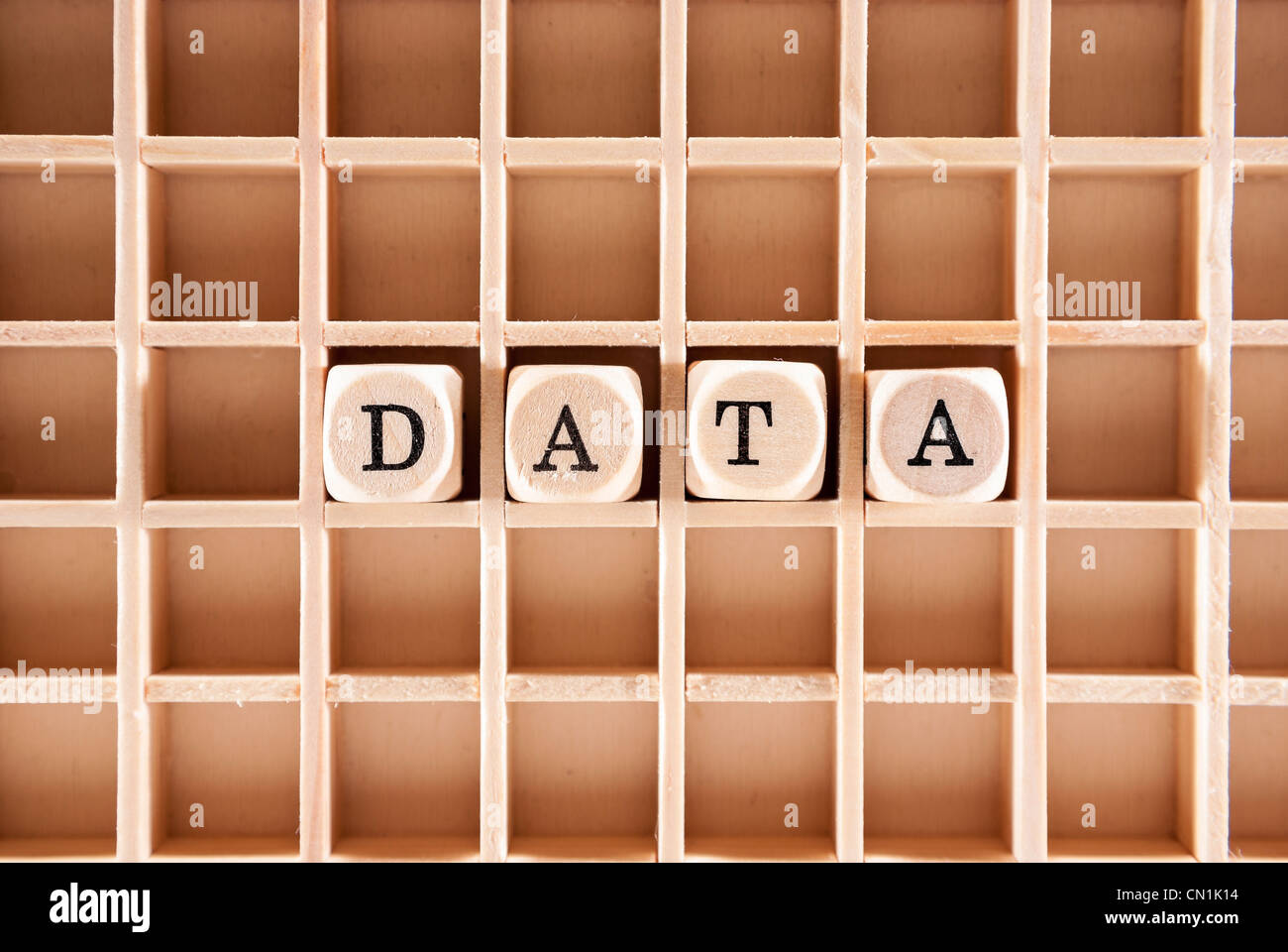 Data word construction with letter blocks / cubes and a shallow depth ...