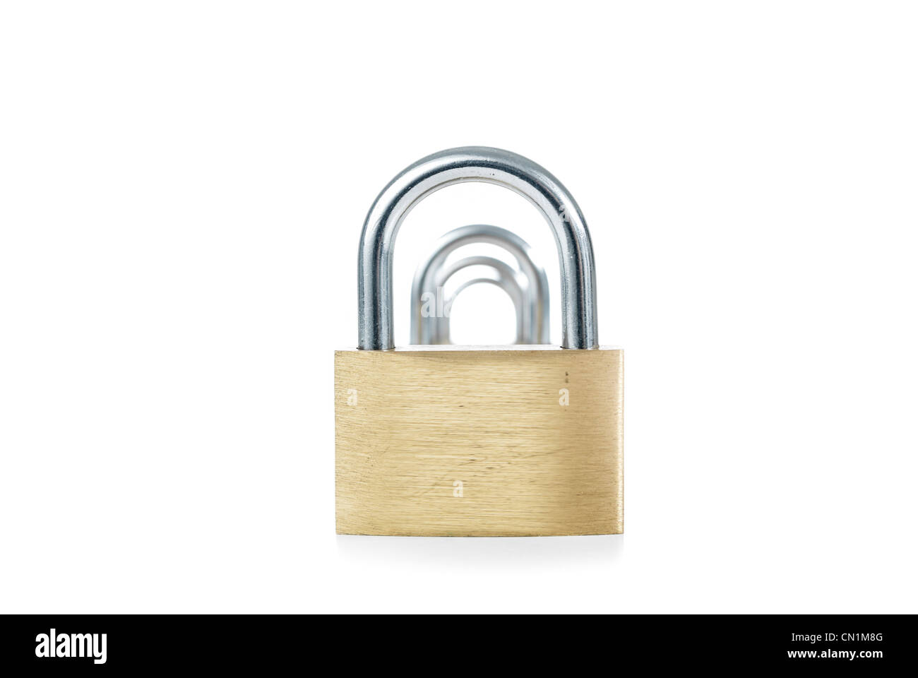 Metal padlock on a white background Stock Photo - Alamy