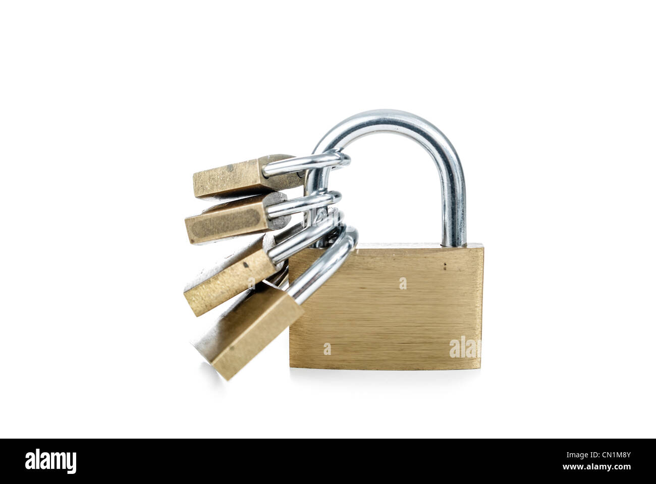 Metal padlock on a white background Stock Photo - Alamy