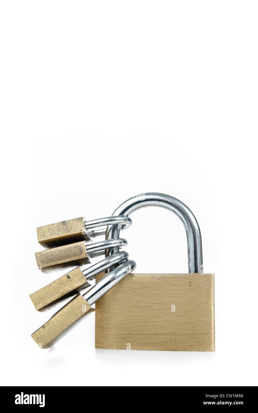 Metal padlock on a white background Stock Photo - Alamy