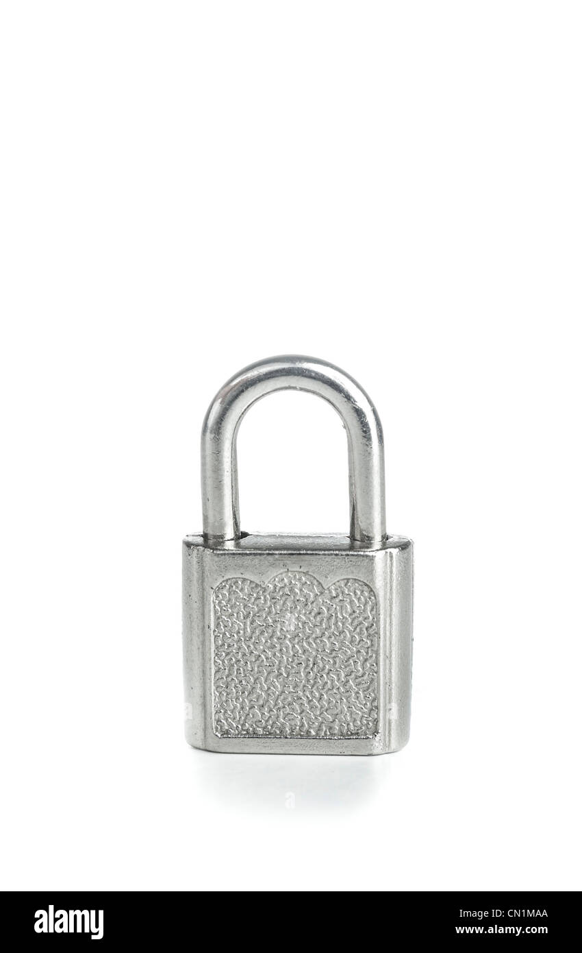Metal old padlock on a white background Stock Photo - Alamy