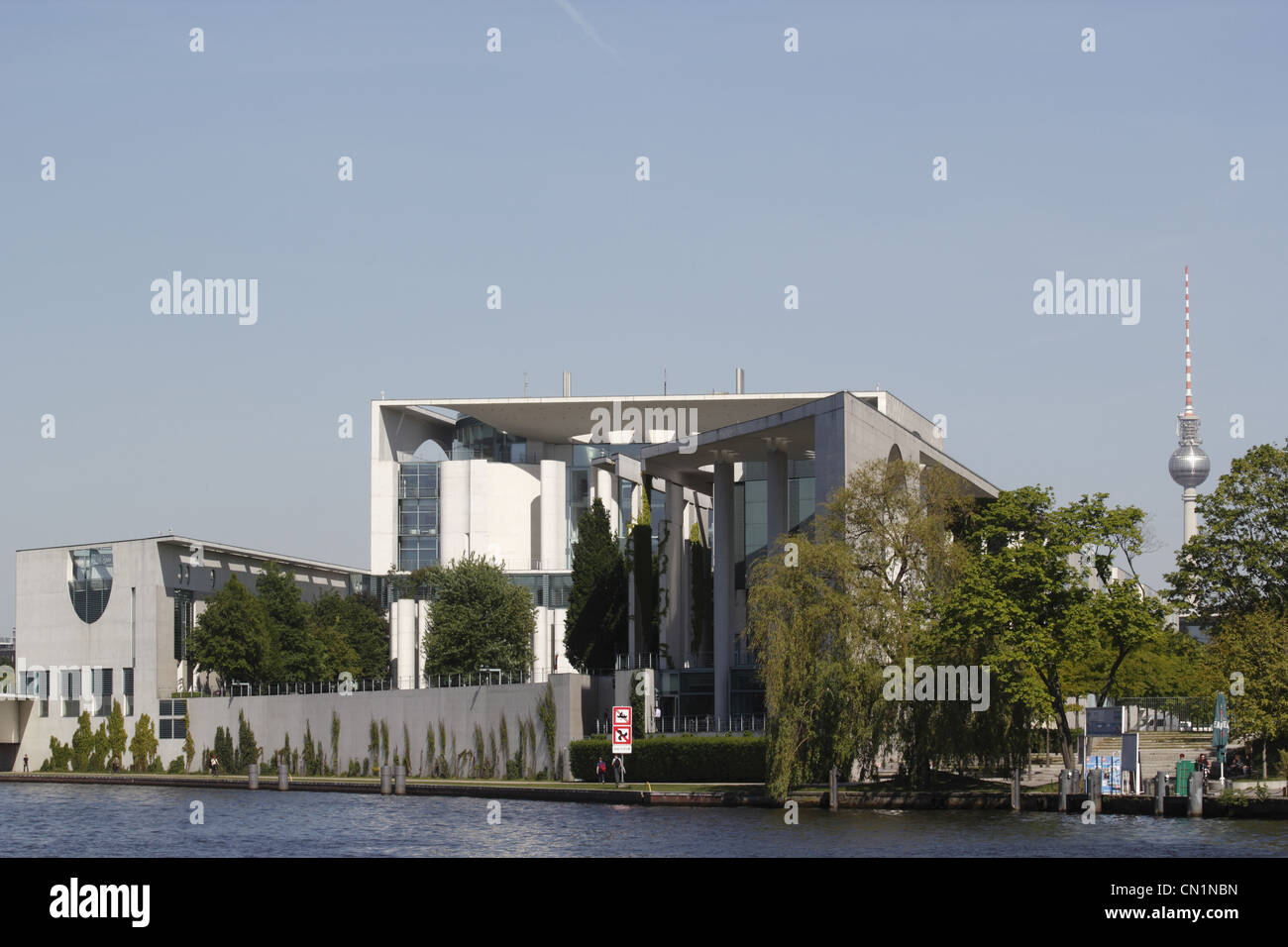 Berlin Mitte Ferderal Chancellery Chancellory Chancellorship Spree Stock Photo