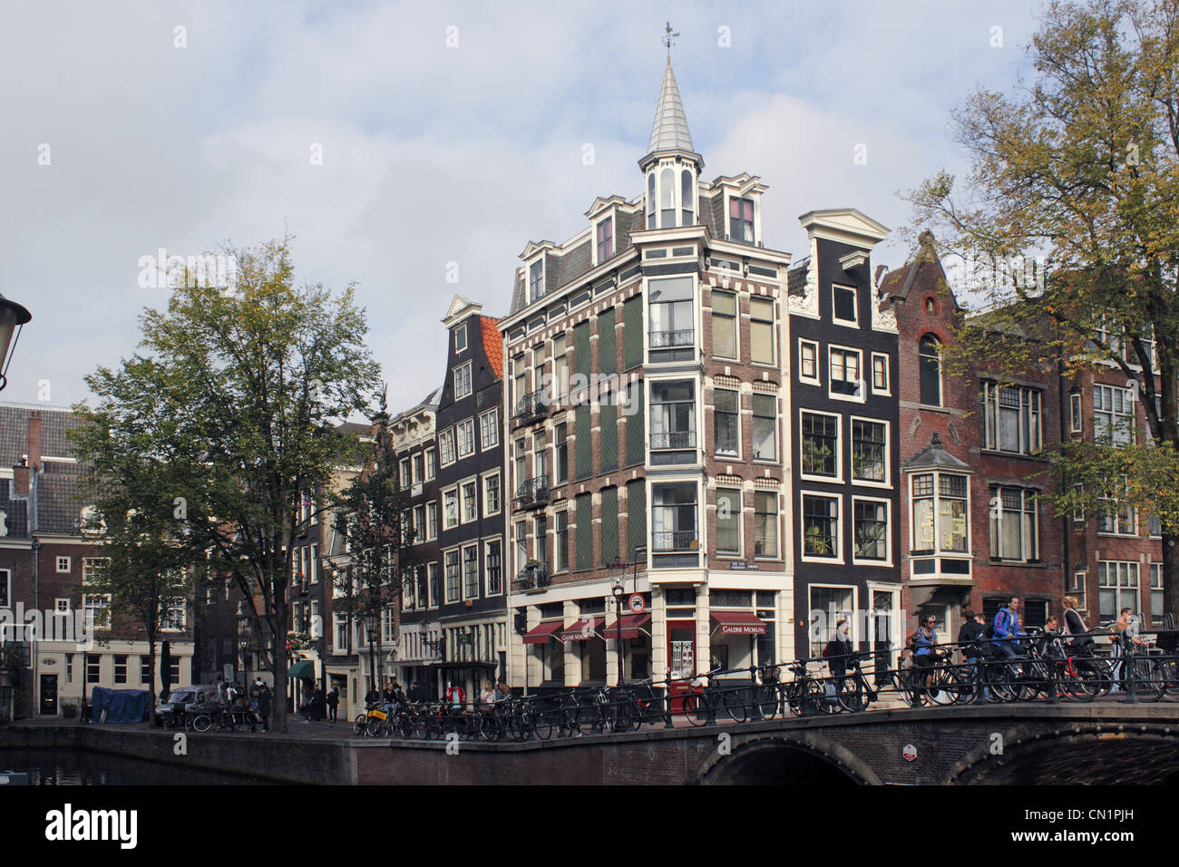 Netherlands Amsterdam House Houses Flat Stock Photo