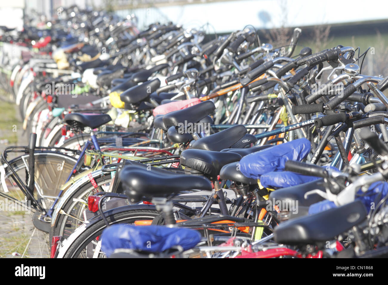 Netherlands Groningen Bikes Station Stock Photo Alamy