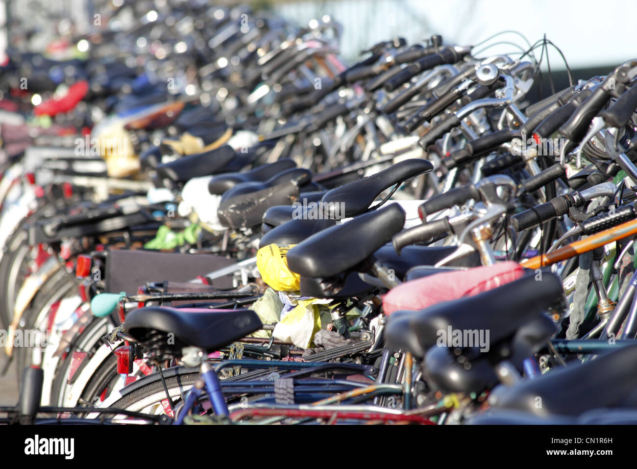 Netherlands Groningen Bikes Station Stock Photo Alamy