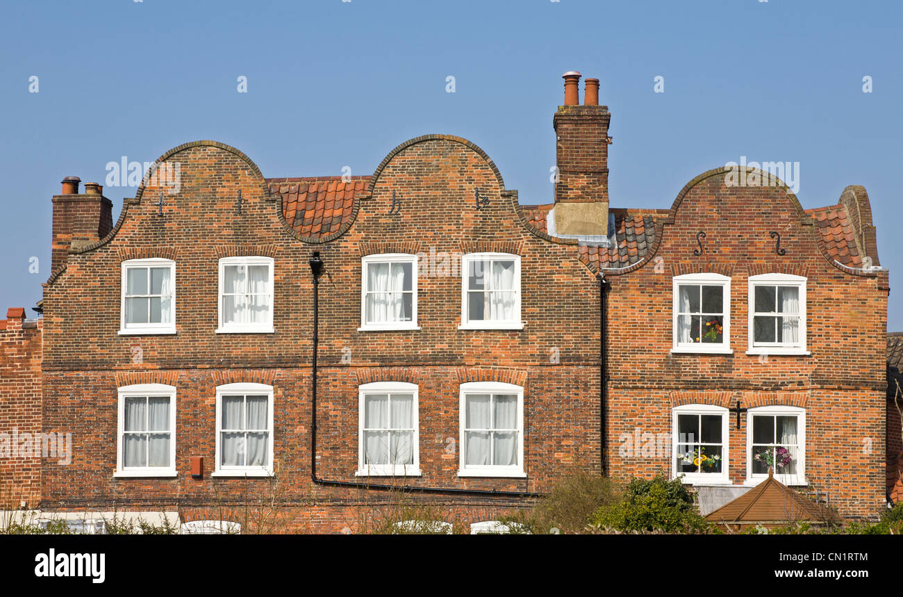 Classic triple ended Dutch gables on a building in Norwich
