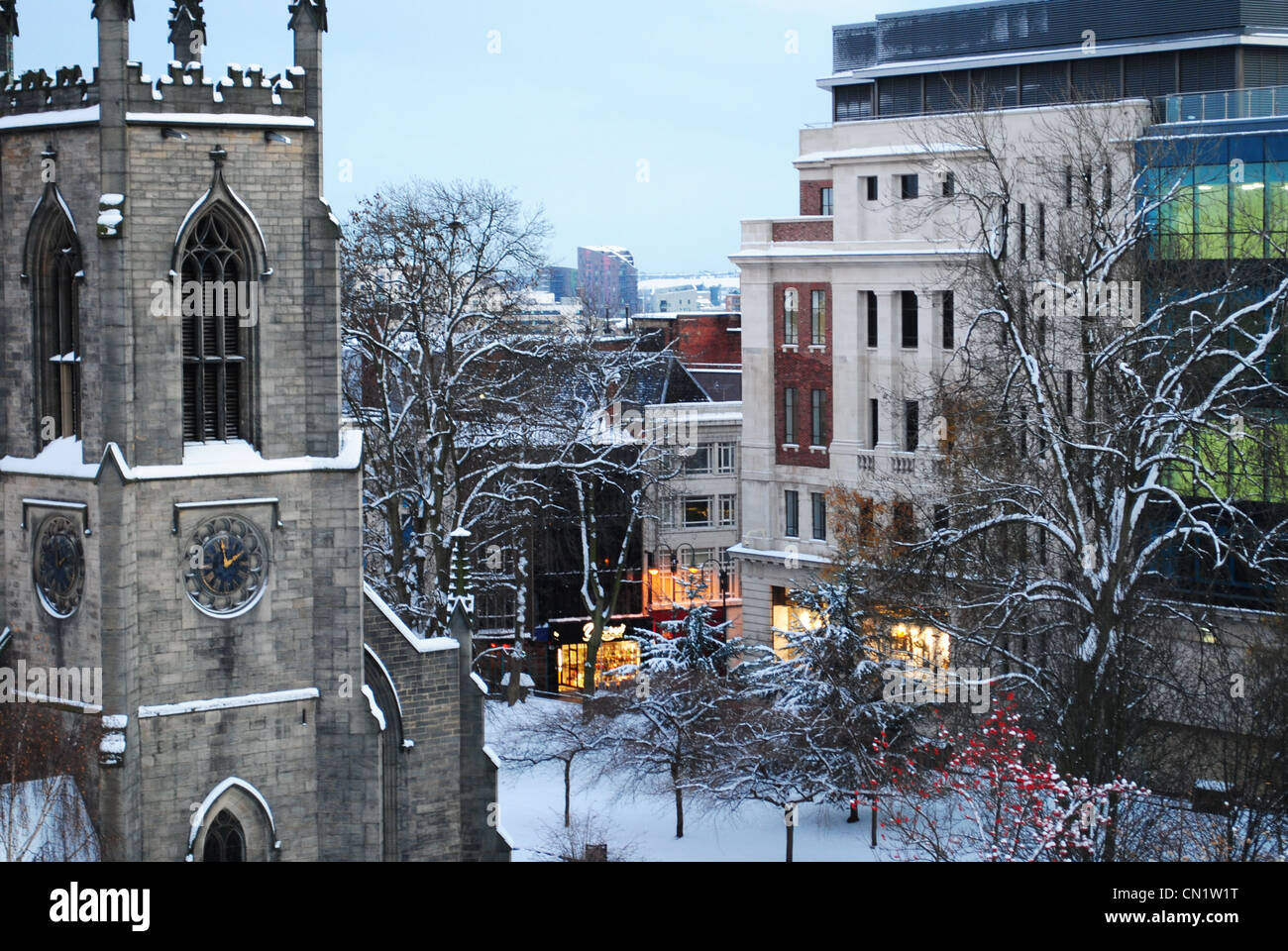 Leeds city centre in winter Stock Photo Alamy