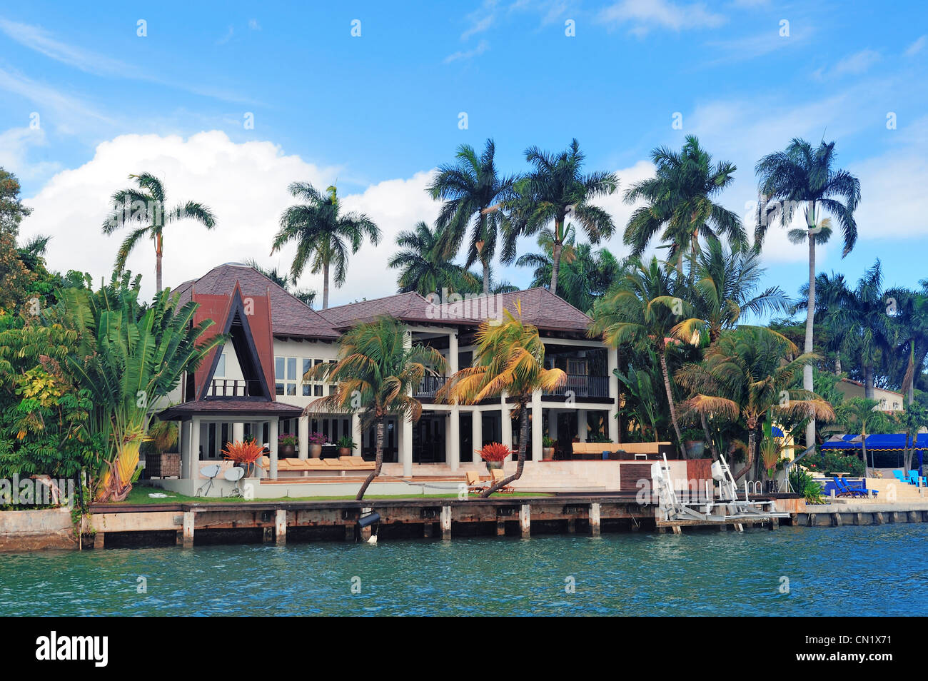 Luxury house on Hibiscus Island in downtown Miami, Florida Stock Photo
