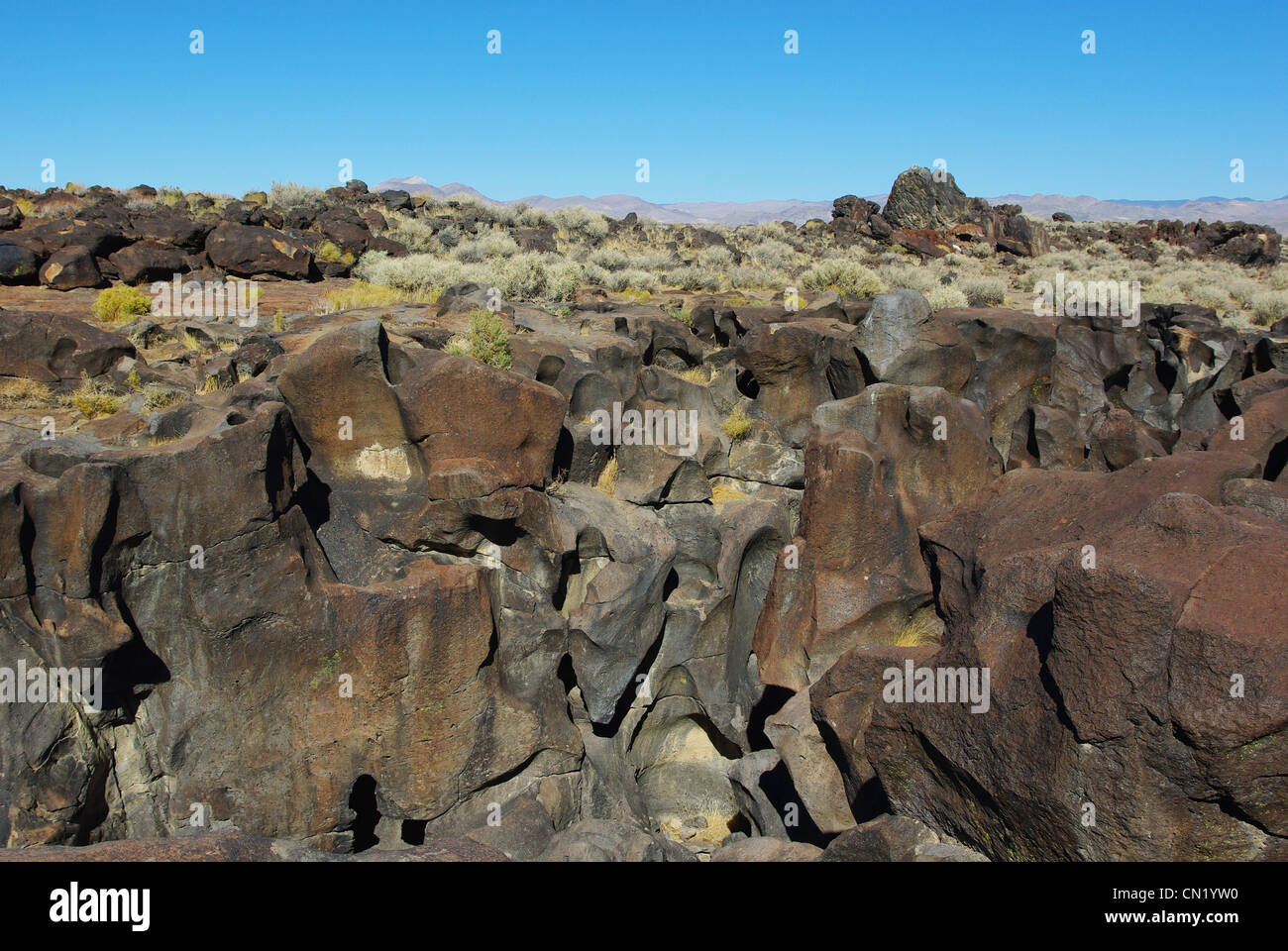 Black Rocks California Black rocks and small canyon near Coso Junction, California Stock Photo ...
