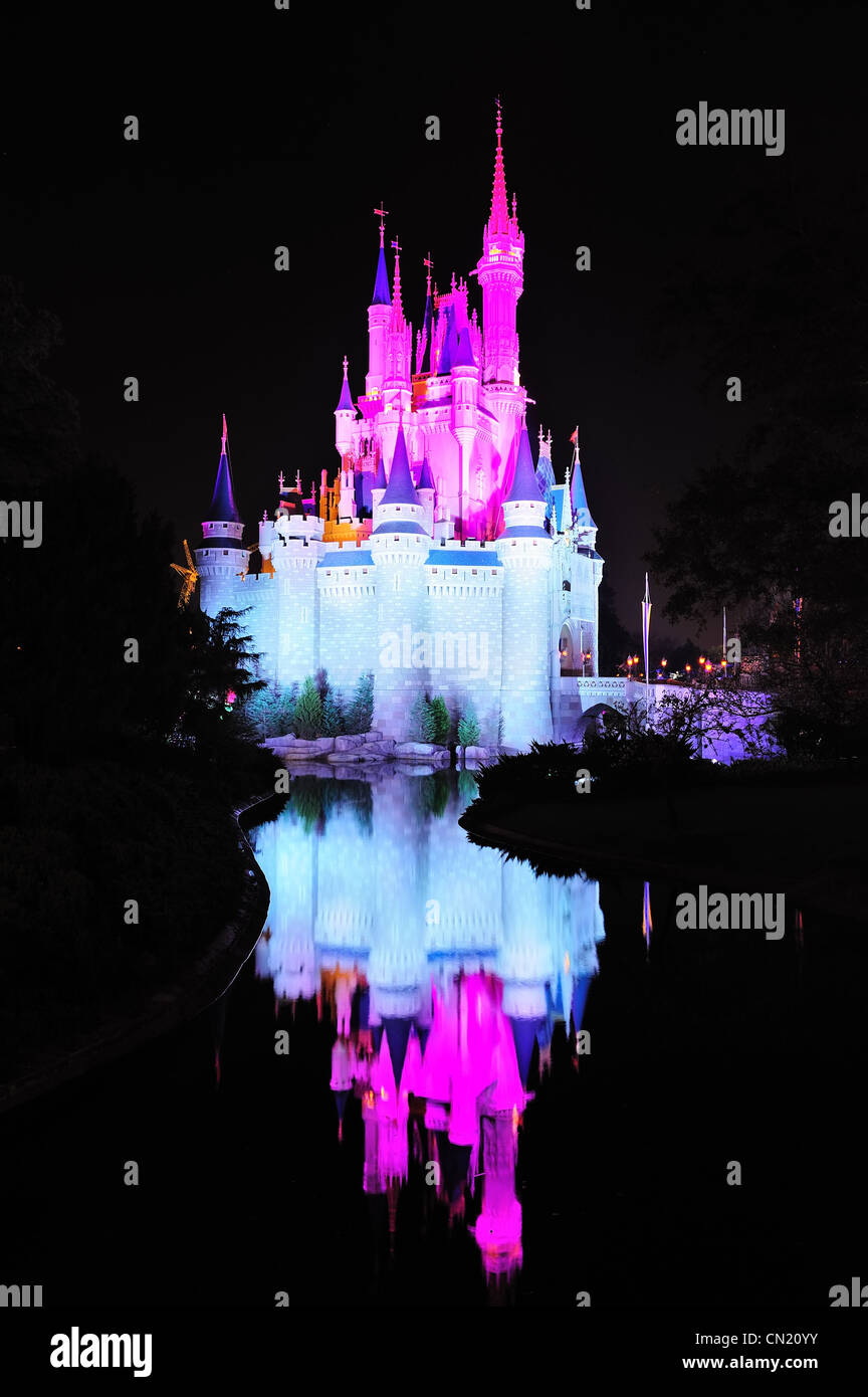 Cinderella Castle in colors Stock Photo