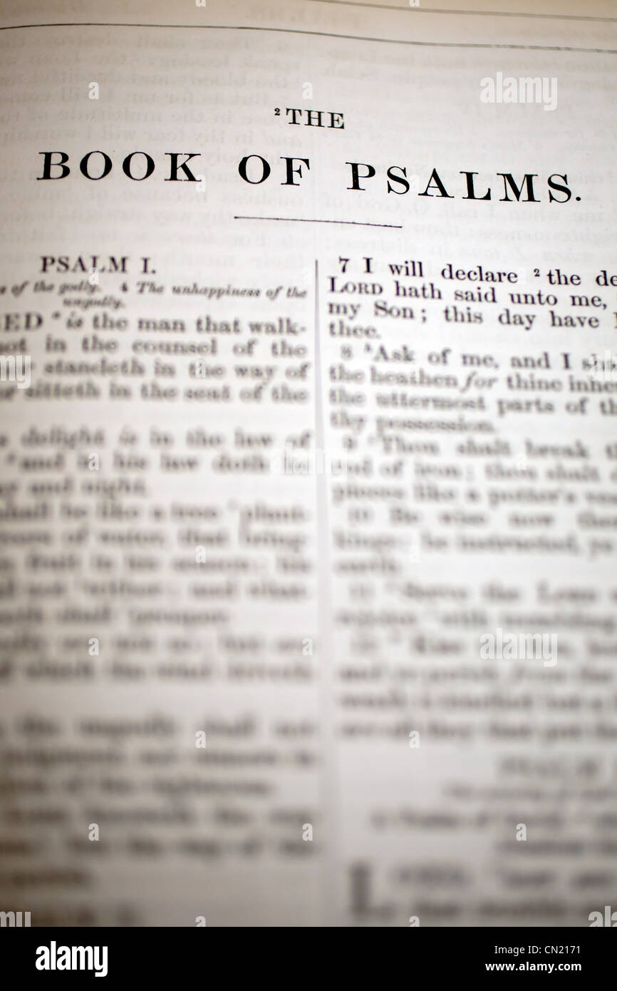 The Book of Psalms Bible Heading Stock Photo