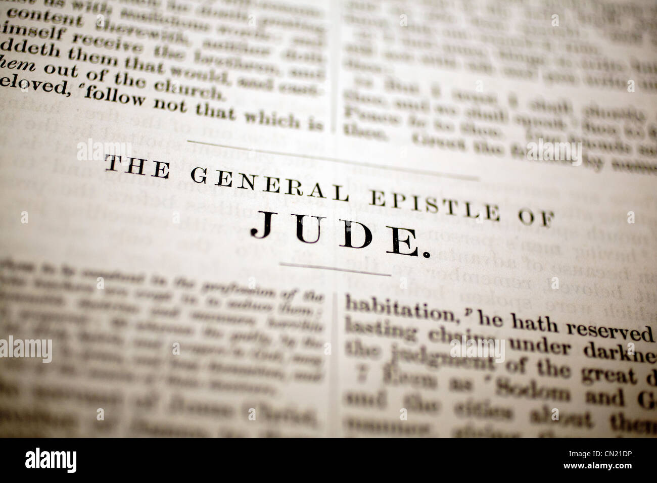 The Book of Jude bible heading Stock Photo Alamy