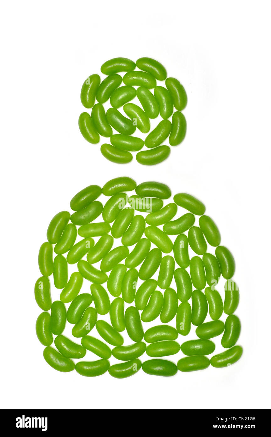 Green Jelly Beans man icon shape Stock Photo Alamy