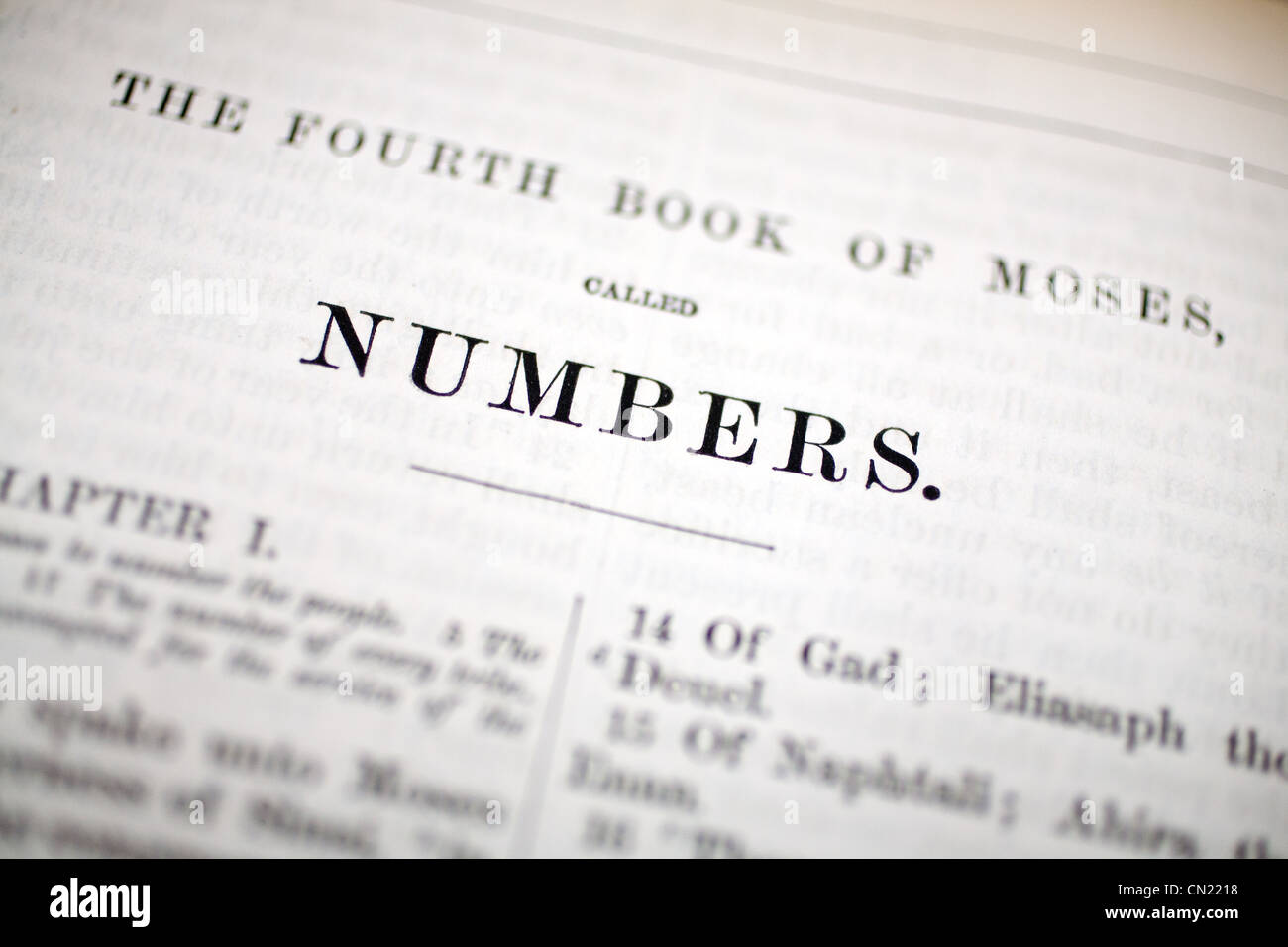 Numbers Bible heading Stock Photo
