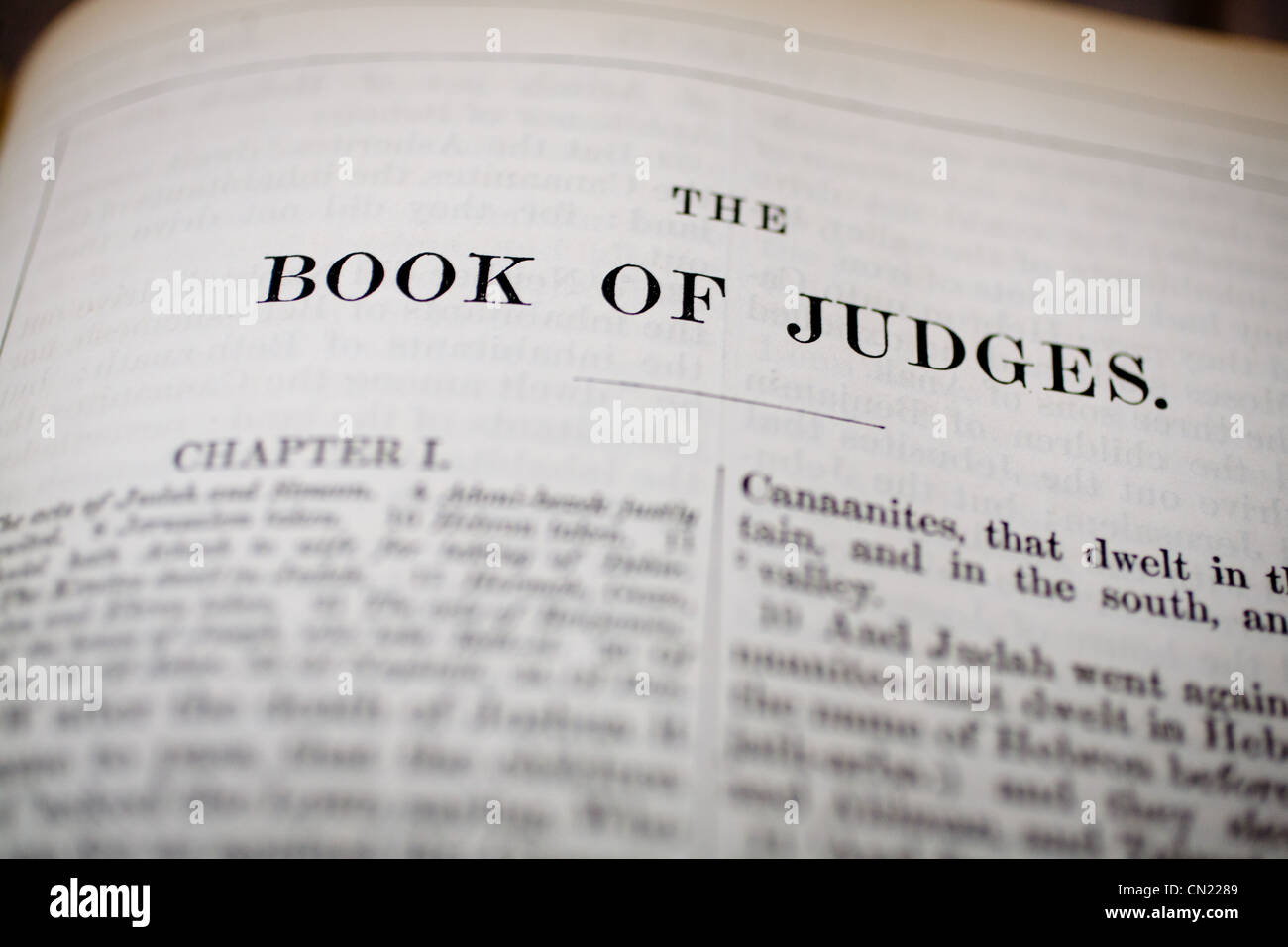 Book of Judges Bible heading Stock Photo