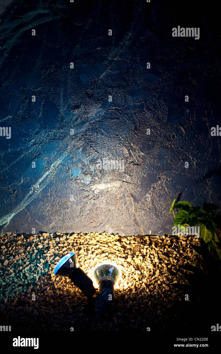 Wall and spotlights at night Stock Photo Alamy