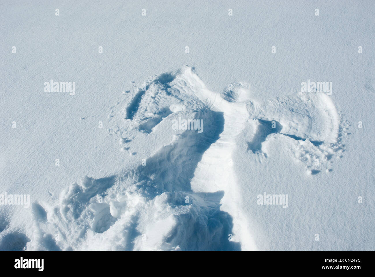 Snow angel Stock Photo